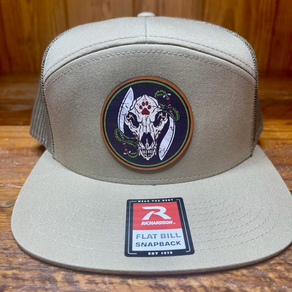 Flat Bill Wolf Skull Cap