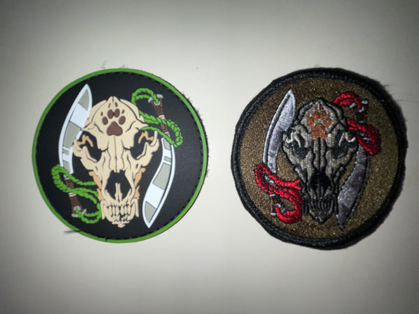 PVC left, Embroidery right